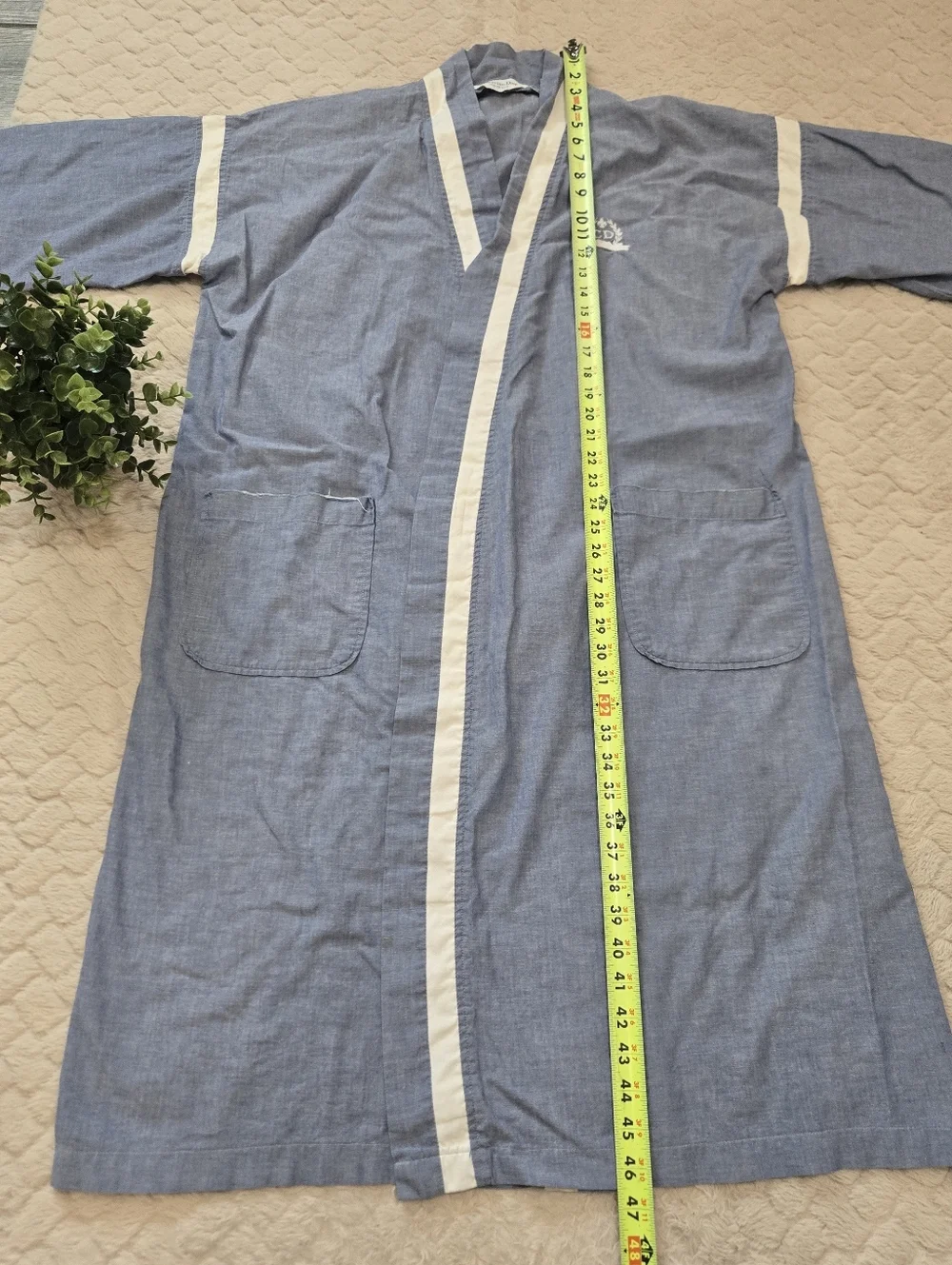 Christian Dior Monsieur Blue Cotton Men's Robe, One Size